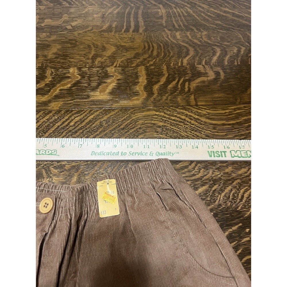 Vintage Sears Corduroy Pants‎ Womens 14P Brown USA Made Elastic Waist Talon - Picture 8 of 9